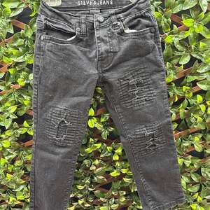Steve's Jeans Boys Black Stretch Denim Slim Fit Jeans Size 6